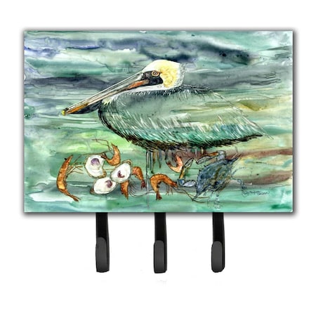 Carolines Treasures Watery PelicanShrimpCrab & Oysters Leash or Key Holder 8978TH68